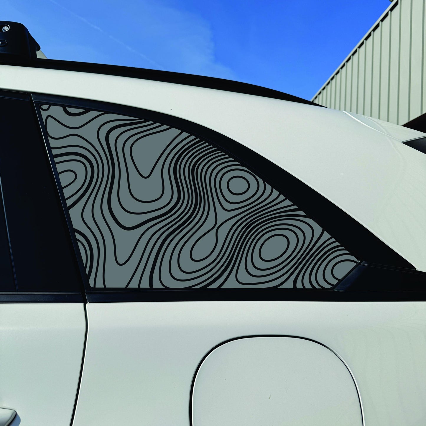 2024-2026 Mazda CX-90 Accessory- Quarter Window Decal - Matte Black Sticker - Topography Map