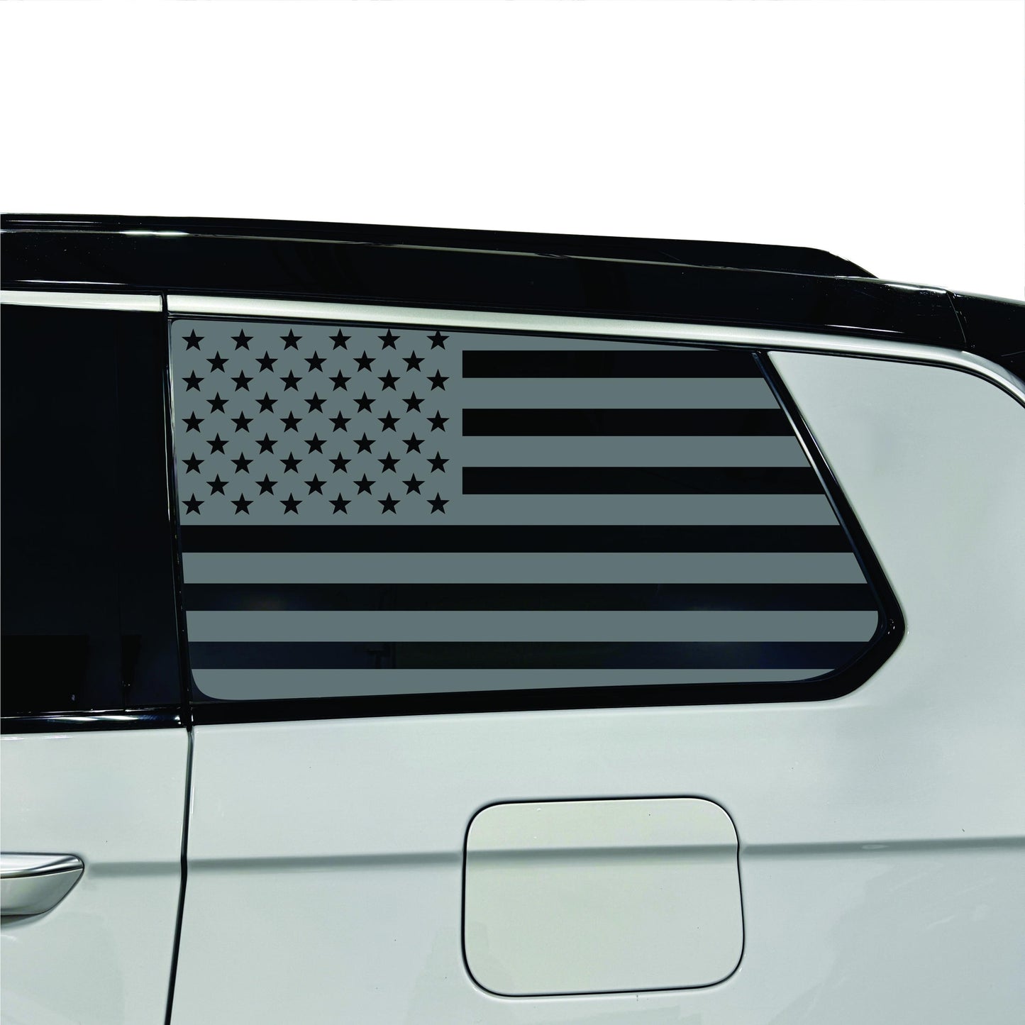 2022-2026 Jeep Grand Cherokee L - Third Row - Window Decal - Matte Black Sticker - US Flag