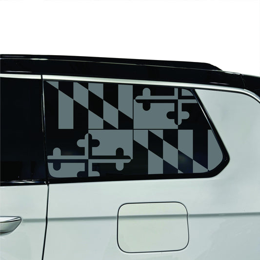 2022-2026 Jeep Grand Cherokee L - Third Row - Window Decal - Matte Black Sticker - Maryland Flag