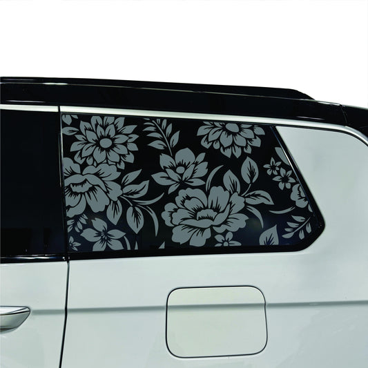 2022-2026 Jeep Grand Cherokee L - Third Row - Window Decal - Matte Black Sticker - Flowers